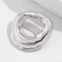 Gold Silver Tone Irregular Hoop Pin Brooch - ArtGalleryZen