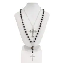 Gothic 2pcs Floral Cross Pendant Ball Chain Necklace Set - ArtGalleryZen