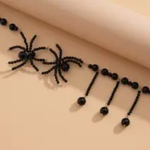 Gothic Crystal Beaded Spider Tassel Necklace - ArtGalleryZen