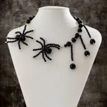 Gothic Crystal Beaded Spider Tassel Necklace - ArtGalleryZen