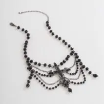Gothic Layered Cross Pendant Crystal Chain Choker Necklace - ArtGalleryZen