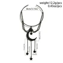 Gothic Layered Moon Star Tassel Arm Cuff - ArtGalleryZen
