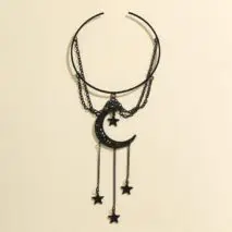 Gothic Layered Moon Star Tassel Arm Cuff - ArtGalleryZen