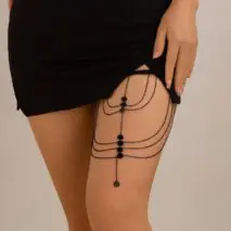 Gothic Layered Sequin Charm Elastic Thigh Leg Chain - ArtGalleryZen