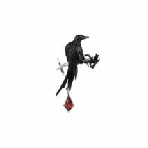 Gothic Rhinestone Dangle Crow Ear Cuff Earrings-ArtGalleryZen