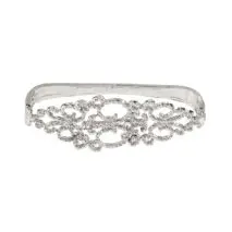 Gothic Rhinestone Inlaid Abstract Lace Pattern Hand Armor Bracelet - ArtGalleryZen