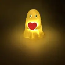 Halloween Cute Middle Finger Ghost Light Up Statue - ArtGalleryZen