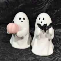Halloween Cute Middle Finger Ghost Light Up Statue - ArtGalleryZen