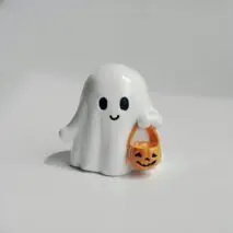 Halloween Cute Middle Finger Ghost Light Up Statue - ArtGalleryZen