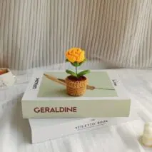 Hand-knitted Potted Crochet Flower - ArtGalleryZen