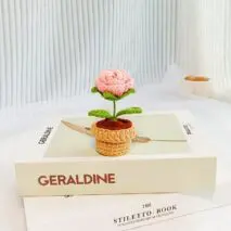 Hand-knitted Potted Crochet Flower - ArtGalleryZen