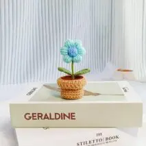 Hand-knitted Potted Crochet Flower - ArtGalleryZen