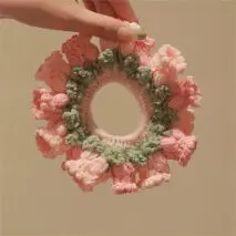 Handmade Crochet Lily Of The Valley Chignon Hair Band - ArtGalleryZen