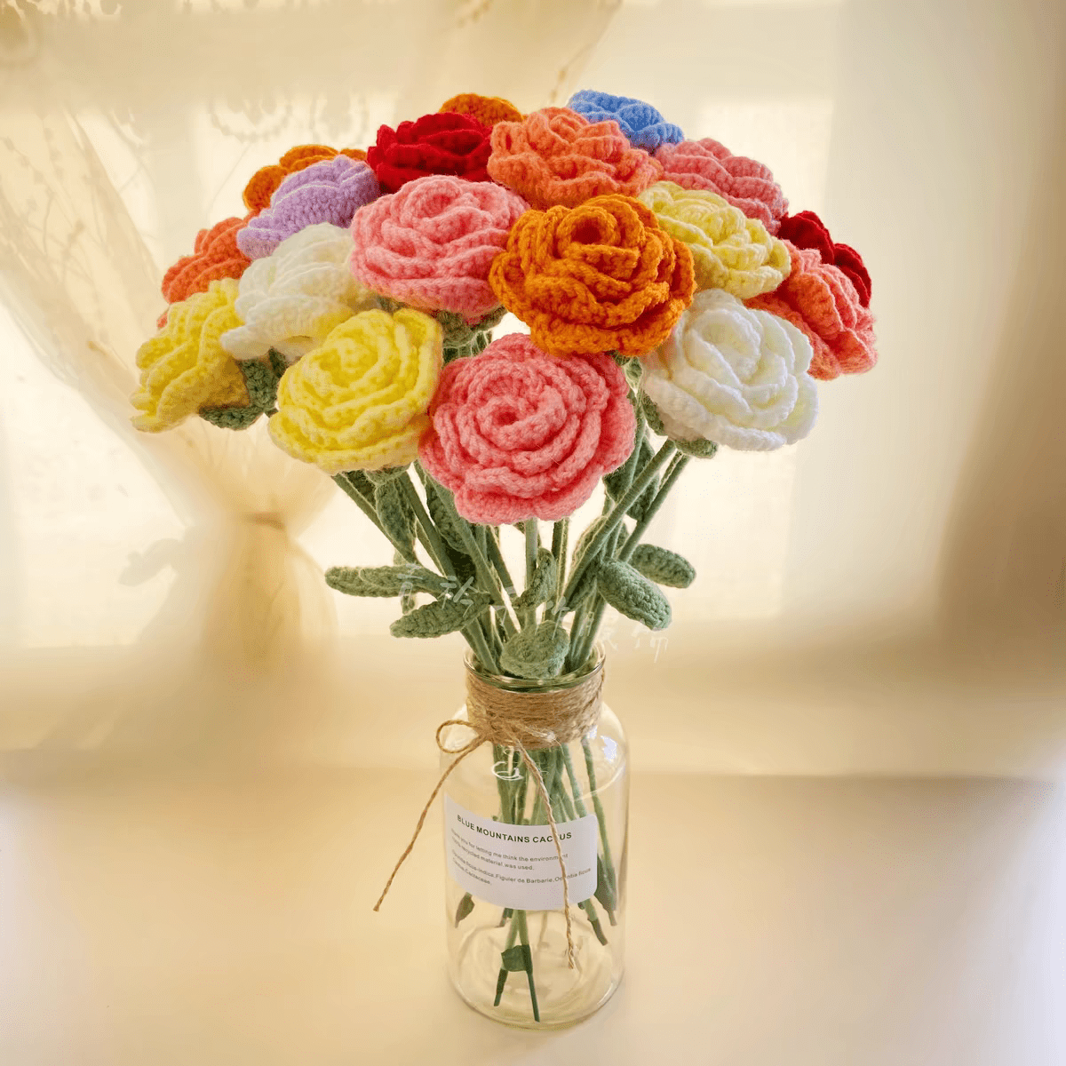 Handmade Crochet Rose Flower - ArtGalleryZen