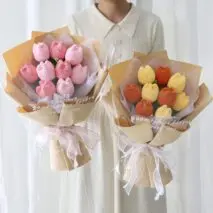 Handmade Crochet Tulip Flower - ArtGalleryZen