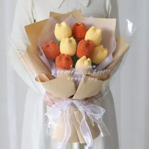 Handmade Crochet Tulip Flower - ArtGalleryZen