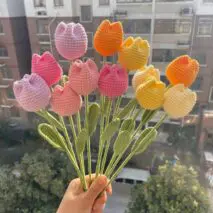 Handmade Crochet Tulip Flower - ArtGalleryZen