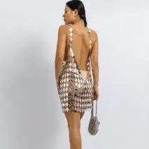 Handmade Glitter Rhombic Sequin Dress - ArtGalleryZen