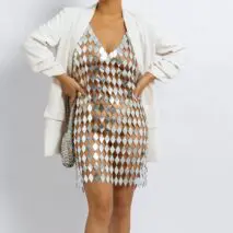 Handmade Glitter Rhombic Sequin Dress - ArtGalleryZen