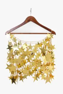 Handmade Gold Silver Tone Hollow Star Sequins Strappy Rave Party Skirt - ArtGalleryZen