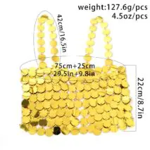 Handmade Gold Silver Tone Mirror Sequins Party Tank Top - ArtGalleryZen