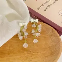 Handmade Lily Of The Valley Dangle Earrings - ArtGalleryZen