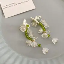 Handmade Lily Of The Valley Dangle Earrings - ArtGalleryZen
