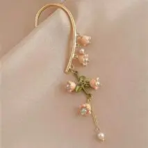 Handmade Lily Of The Valley Dangle Ear Wrap Earrings - ArtGalleryZen