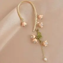 Handmade Lily Of The Valley Dangle Ear Wrap Earrings - ArtGalleryZen