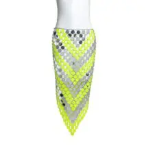 Handmade Rhombic Colorful Glitter Sequins Patchwork Strappy Nightclub Party Skirt - ArtGalleryZen