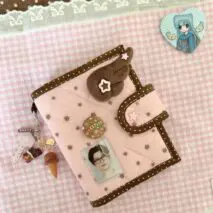 Handmade Star Polka Dot Pink A6 B6 A5 Fabric Book Cover - ArtGalleryZen