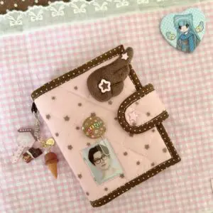 Handmade Star Polka Dot Pink A6 B6 A5 Fabric Book Cover - ArtGalleryZen