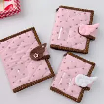 Handmade Star Polka Dot Pink A6 B6 A5 Fabric Book Cover - ArtGalleryZen