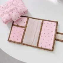 Handmade Star Polka Dot Pink A6 B6 A5 Fabric Book Cover - ArtGalleryZen