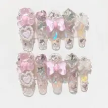 Handmade Y2K Gummy Bears Bowknot 3D Press on Nails False Nail - ArtGalleryZen