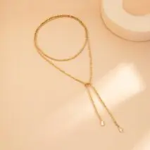 Hip - hop Style Square Beaded Long Chain Necklace - ArtGalleryZen