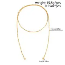 Hip - hop Style Square Beaded Long Chain Necklace - ArtGalleryZen