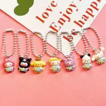 Kawaii 7 Pieces Sanrio Keychain Set - ArtGalleryZen