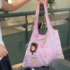 Kawaii Angel Kitten Bear Portable Folding Shoulder Bag - ArtGalleryZen