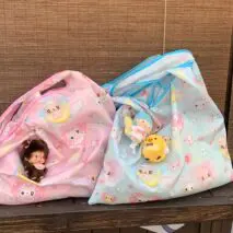 Kawaii Angel Kitten Bear Portable Folding Shoulder Bag - ArtGalleryZen