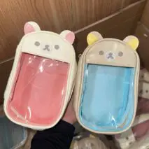 Kawaii Bear Doll Clear Display Keychain Bag - Cute Photocard Holder - ArtGalleryZen