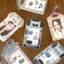 Kawaii Bear House Photocard Holder Keychain Kpop Card Display Bag - ArtGalleryZen