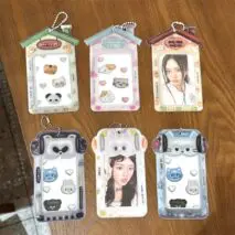 Kawaii Bear House Photocard Holder Keychain Kpop Card Display Bag - ArtGalleryZen