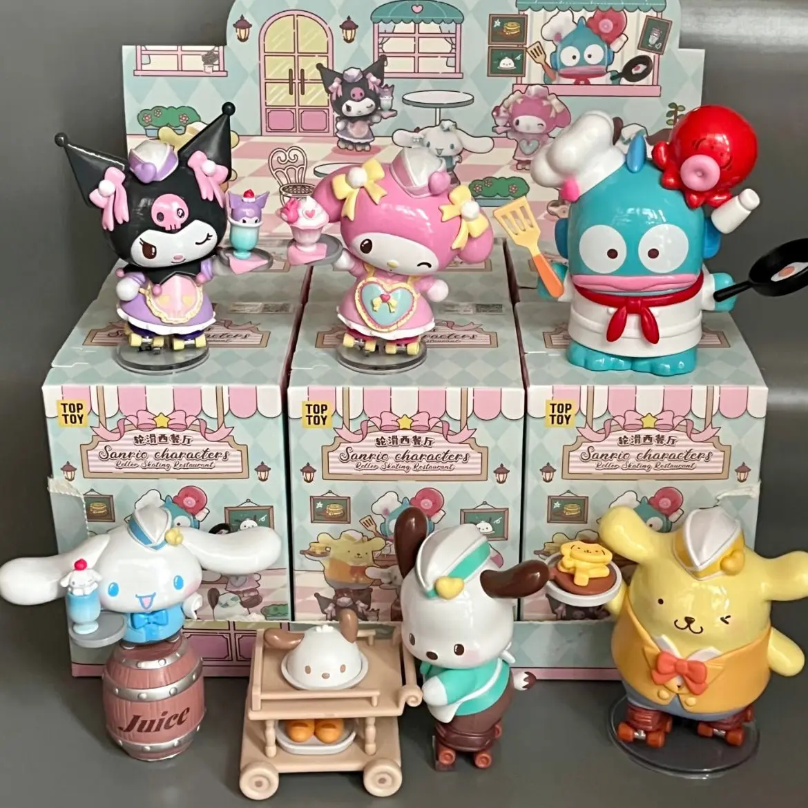 Kawaii Cartoon Characters Roller Skating Restaurant Series Blind Box - ArtGalleryZen