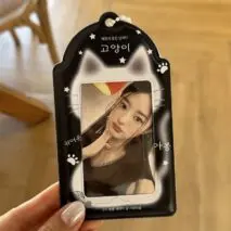 Kawaii Cat Paw Photocard Holder Keychain - Cute Kpop Card Display Bag - ArtGalleryZen
