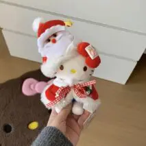 Kawaii Christmas Themed Hello Kitty Plush Keychain Doll - ArtGalleryZen