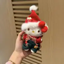 Kawaii Christmas Themed Hello Kitty Plush Keychain Doll - ArtGalleryZen