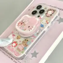 Kawaii Hello Kitty Shaker Magnetic Stand iPhone Case - ArtGalleryZen