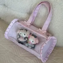 Kawaii Pink Polka Dot Display Bag | Photocard Holder Crossbody Bag - ArtGalleryZen