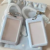 Kawaii Polka Dot Angel Wing Resin Photocard Holder Keychain - ArtGalleryZen